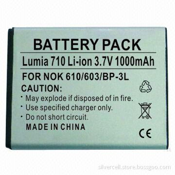 Li-ion Battery for Nokia BP-3L with 1,000mAh Capacity